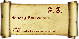 Heszky Bernadett névjegykártya